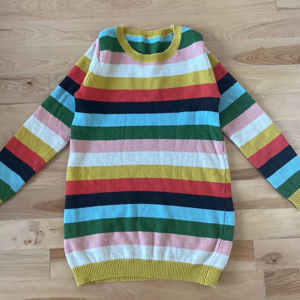 Vintage rainbow stripe sweater tunic